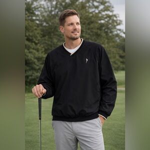 Austin Golf Tour Collection Windbreaker Pullover‎ Black Men’s L Lightweight
